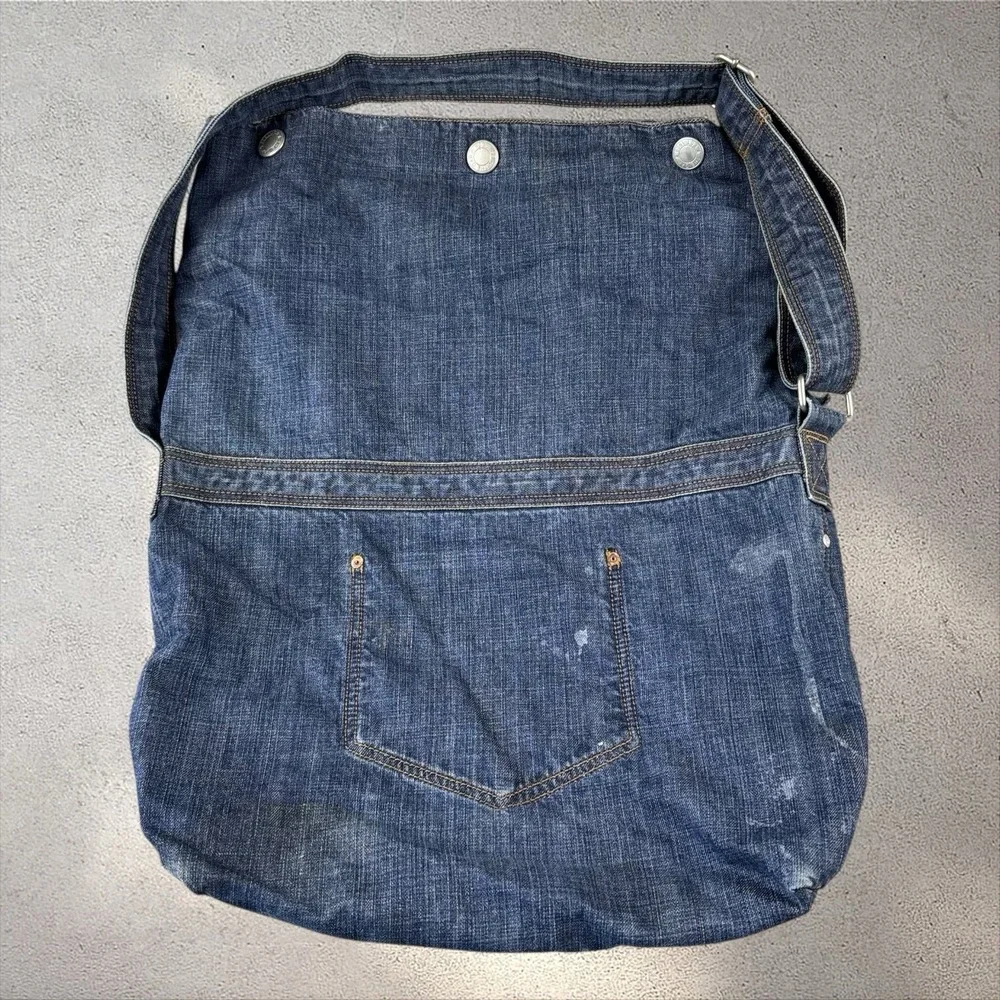 Vtg Gap Y2K Messenger Worker‎ Denim Bag Crossbody Tote Utility Gorpcore School
